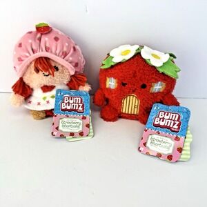 BumBumz Strawberry Shortcake  & House Plush Set Of 2 Bum Bumz NEW